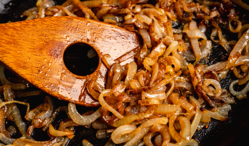 Can I caramelize onions in a non-stick pan